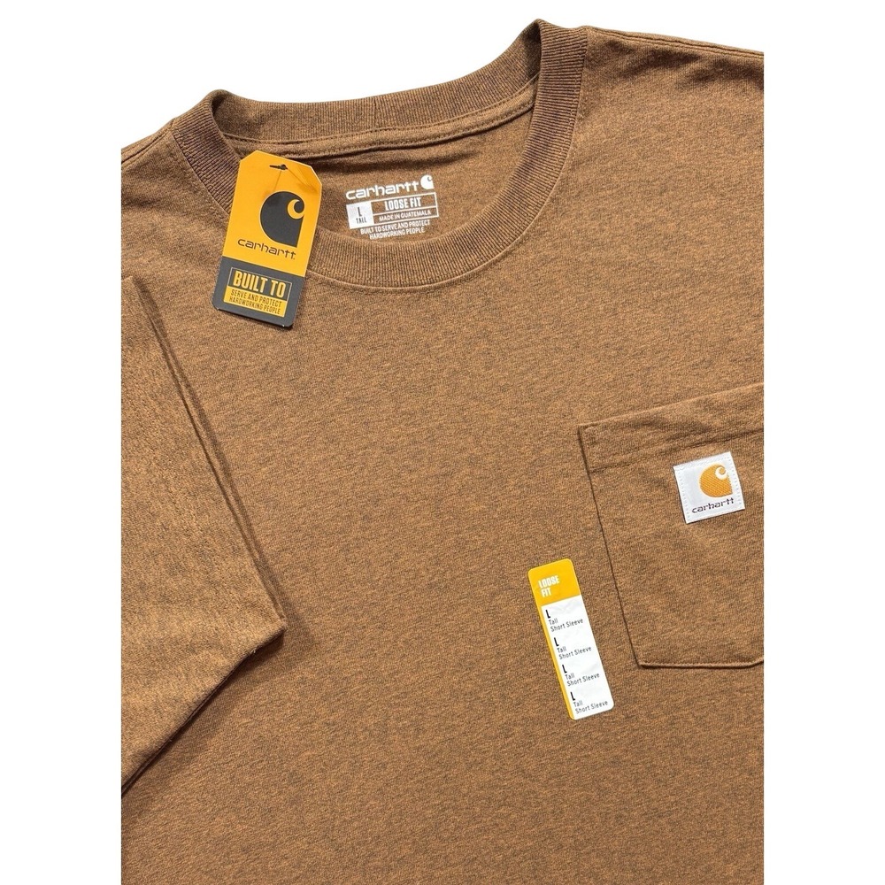 Carhartt Men's Loose Fit Heavyweight Short Sleeve Large Tall TShirt NWT BRN -924